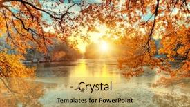  Presentation with beautiful nature - Colorful slides enhanced with winter period outdoor and nature backdrop and a yellow colored foreground