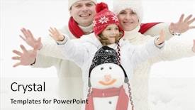  Presentation with snowman - Slide deck enhanced with winter playing with snowman background and a sky blue colored foreground