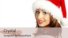  Presentation with elf - PPT theme with winter portrait of a christmas background and a soft green colored foreground