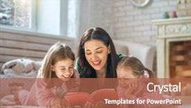  Presentation with winter family - Theme consisting of winter portrait of happy loving background and a red colored foreground