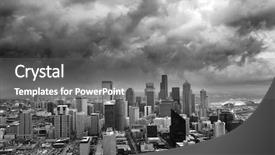  Presentation with storm clouds - Amazing slide deck having winter rain - dark storm clouds loom backdrop and a gray colored foreground