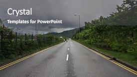  Presentation with bad weather - Audience pleasing theme consisting of winter rain - traffic road and bad weather backdrop and a gray colored foreground