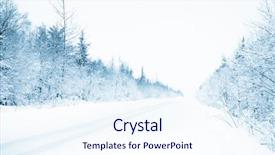  Presentation with winter forest - Beautiful PPT theme featuring winter road in a forest backdrop and a sky blue colored foreground