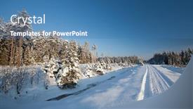  Presentation with country - Audience pleasing PPT layouts consisting of winter-road-in-country-side backdrop and a teal colored foreground