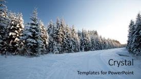  Presentation with country - Slides enhanced with winter road in country side background and a teal colored foreground