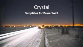  Presentation with road light - Cool new presentation theme with winter road in the evening and lots of bokeh and light backdrop and a dark gray colored foreground