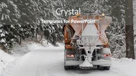  Presentation with czech republic - Amazing presentation theme having winter-road-spreader-in-orlicke backdrop and a gray colored foreground
