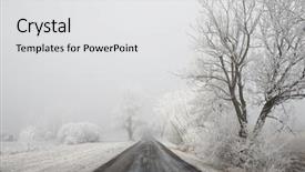  Presentation with winter - Slide set enhanced with winter road winter transportation concept background and a white colored foreground