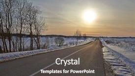  Presentation with road - Cool new PPT layouts with winter road backdrop and a dark gray colored foreground