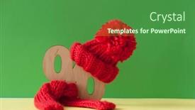  Presentation with percent - Colorful PPT theme enhanced with winter-sale-and-shopping-concept backdrop and a forest green colored foreground