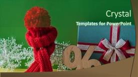  Presentation with percent - Beautiful presentation featuring winter-sale-and-shopping-concept backdrop and a forest green colored foreground