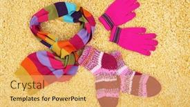  Presentation with socks - Colorful presentation enhanced with winter-scarf-gloves-and-socks backdrop and a yellow colored foreground