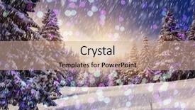  Presentation with mountains - Presentation theme having winter scene - frosty and sunny day is background and a coral colored foreground