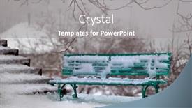  Presentation with winter scene - Slide deck enhanced with winter-scene-green-bench-near background and a gray colored foreground