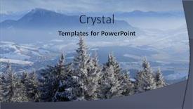  Presentation with winter scene - PPT theme enhanced with winter-scene-in-ski-resort background and a light blue colored foreground