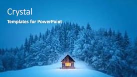  Presentation with winter scene - Slides consisting of winter-scene-with-a-solitary and a teal colored foreground