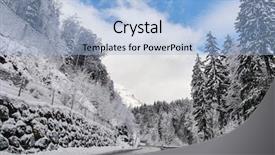  Presentation with winter scene - Theme with winter scene with icy slick background and a light blue colored foreground