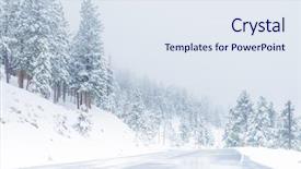  Presentation with winter driving - Amazing PPT theme having winter scene with icy slick backdrop and a sky blue colored foreground
