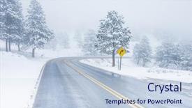  Presentation with winter scene - Colorful PPT theme enhanced with winter scene with icy slick backdrop and a lemonade colored foreground