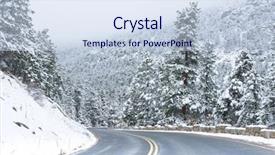  Presentation with winter driving - Presentation having winter scene with icy slick background and a sky blue colored foreground