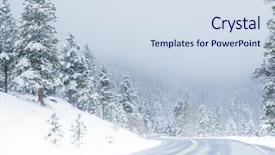  Presentation with winter driving - PPT theme having winter scene with icy slick background and a sky blue colored foreground
