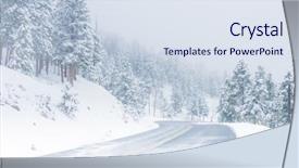  Presentation with winter scene - Slides enhanced with winter scene with icy slick background and a sky blue colored foreground