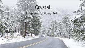  Presentation with winter driving - PPT layouts consisting of winter scene with icy slick background and a light gray colored foreground