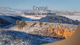  Presentation with rocky mountains - Slide set having winter-scenery-in-foothills background and a light blue colored foreground