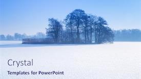  Presentation with frozen - Theme enhanced with winter-scenery-of-frozen-lake background and a sky blue colored foreground