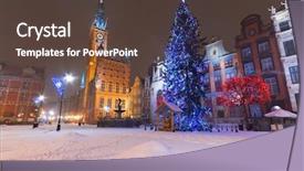  Presentation with scenery - Cool new presentation theme with winter scenery with christmas backdrop and a tawny brown colored foreground