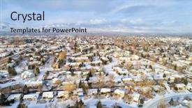  Presentation with rocky mountains - Slide deck with winter scenery with fresh snow background and a light blue colored foreground