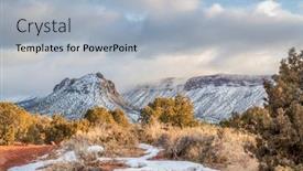  Presentation with moab - Slide set featuring winter-scenery-with-round-mountain background and a light blue colored foreground