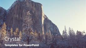  Presentation with yosemite - PPT theme enhanced with winter-season-in-yosemite-national background and a dark gray colored foreground