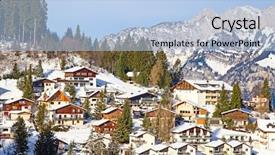  Presentation with winter in the swiss alps - Presentation theme enhanced with winter season landscape january 2014 background and a light blue colored foreground