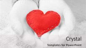  Presentation with waiter hand in white glove - Audience pleasing presentation theme consisting of winter senses - hands in warm white gloves backdrop and a  colored foreground