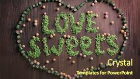  Presentation with sweets - Beautiful slides featuring winter senses - love sweets inscription with candies backdrop and a  colored foreground