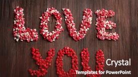  Presentation with loving hearts love heart candy - Slides enhanced with winter senses - love you inscription with candies background and a  colored foreground