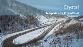  Presentation with siberia - Slide set featuring winter-serpentines-road-in-belokurikha background and a teal colored foreground