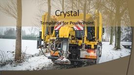  Presentation with salt - Slides enhanced with winter service truck spreading salt background and a yellow colored foreground