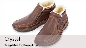  Presentation with shoes - Presentation with winter shoes isolated on white background and a light gray colored foreground