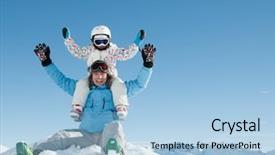  Presentation with sun flare in deep space - Cool new slides with winter ski sun and fun backdrop and a light blue colored foreground