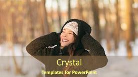  Presentation with winter weather - Colorful theme enhanced with winter-snow-fun-happy-girl backdrop and a tawny brown colored foreground