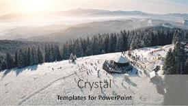  Presentation with nature sun trees - Amazing slide set having winter-snow-resort-at-sun backdrop and a light gray colored foreground