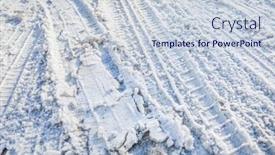  Presentation with tire - Beautiful presentation theme featuring winter-snow-tire-marks backdrop and a lemonade colored foreground