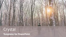  Presentation with lost people - PPT layouts having winter-snow-walk-woman-walking background and a gray colored foreground