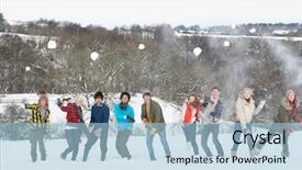  Presentation with teenage - PPT theme enhanced with winter snowman - group of teenage friends having background and a light blue colored foreground