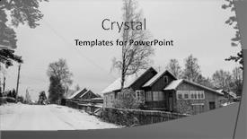  Presentation with sunny winter day the snow - PPT theme having winter-snowy-landscape background and a light gray colored foreground