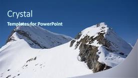  Presentation with blue mountain - PPT layouts having winter snowy mountain peak and blue sky background and a ocean colored foreground
