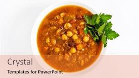  Presentation with soup - Presentation theme with winter-soup-on-the-white background and a  colored foreground