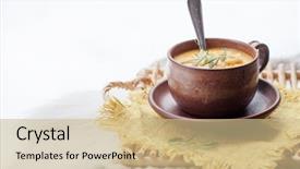  Presentation with soup - Amazing PPT layouts having winter soup with sweet potatoes backdrop and a soft green colored foreground